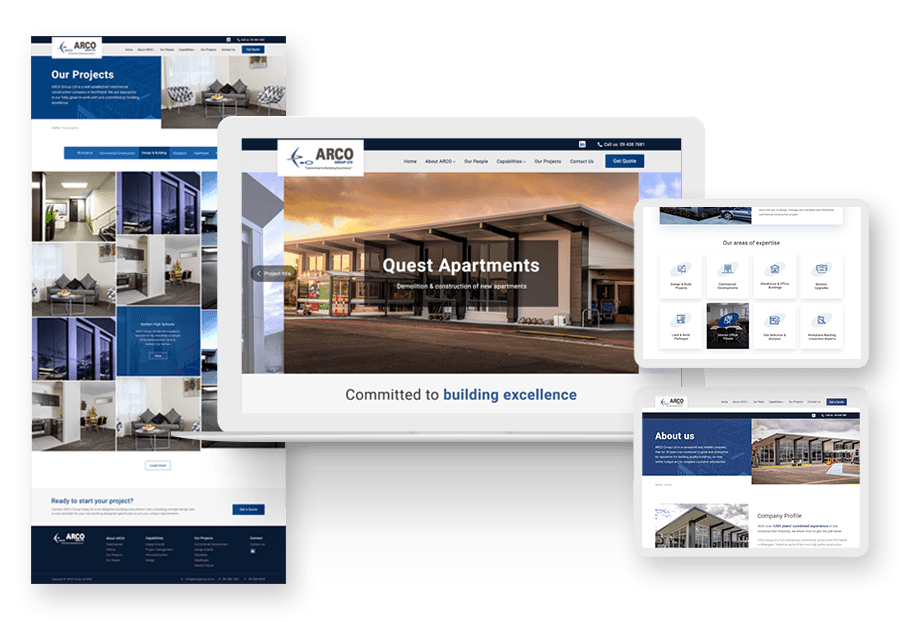 Www.rafeliottonma created the website for construction company ARCO to present their services